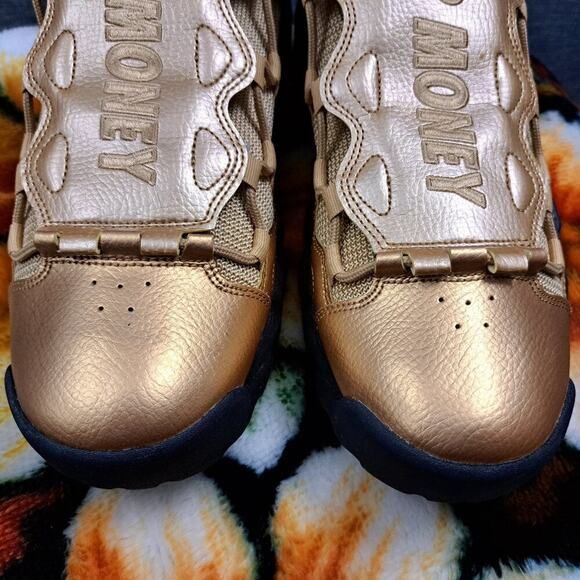 %Size 13 Men Nike Air More Money \'Metallic Gold\' (Worn 1 Time) A 16